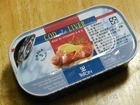 這是今天用到的鱈魚肝罐頭，我在楓康超市買到的